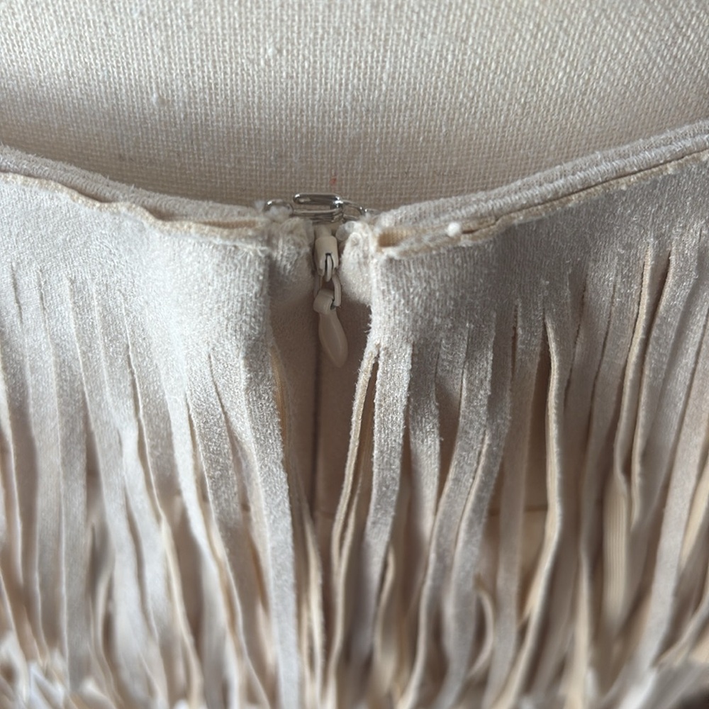 VICI Nitza Faux Suede Fringe Mini Skirt - Sand - Picture 4 of 7